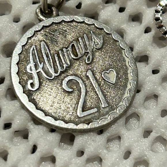 Silver 'Always 21' Pendant Necklace - Picture 1 of 3